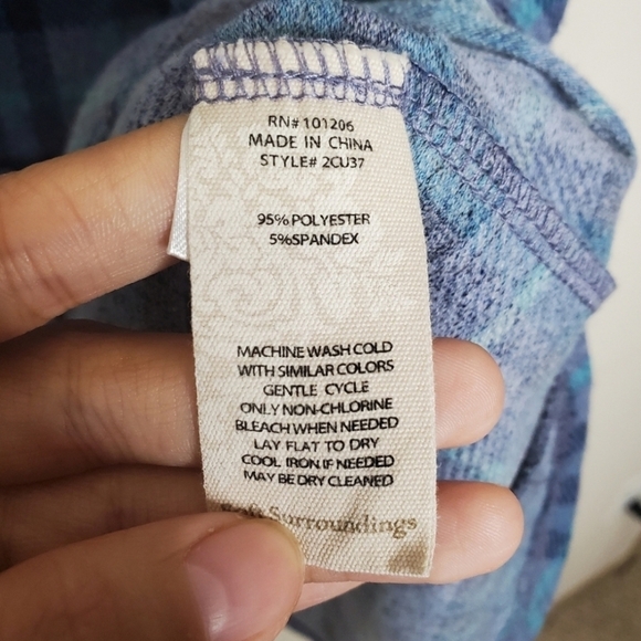 Soft Surroundings Brynn Blue Plaid Printed Button Front Tunic Top - Picture 6 of 7